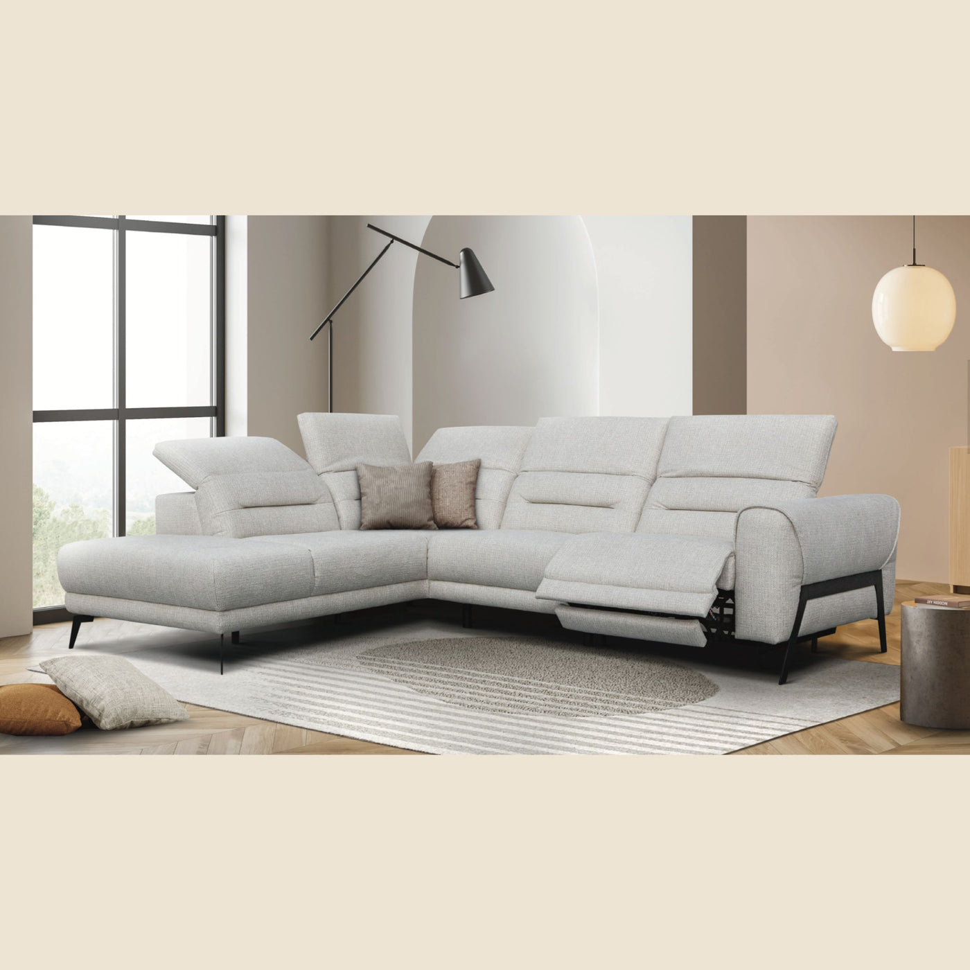 Salon d'angle modulaire Belti — Gris clair
