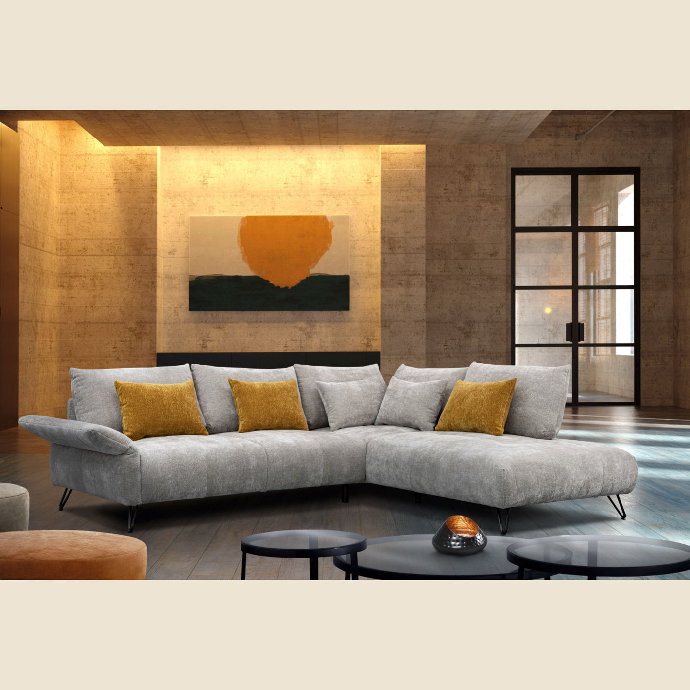 Salon d'angle modulaire Essen — Gris clair
