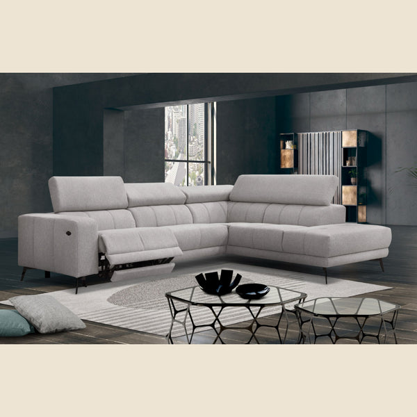 Salon d'angle modulaire Stuart — Gris clair chiné
