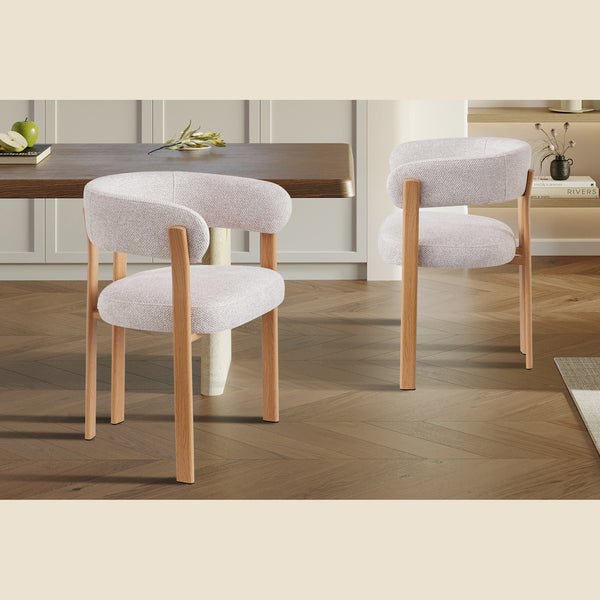 Chaise avec accoudoirs Julia — Tissu chiné