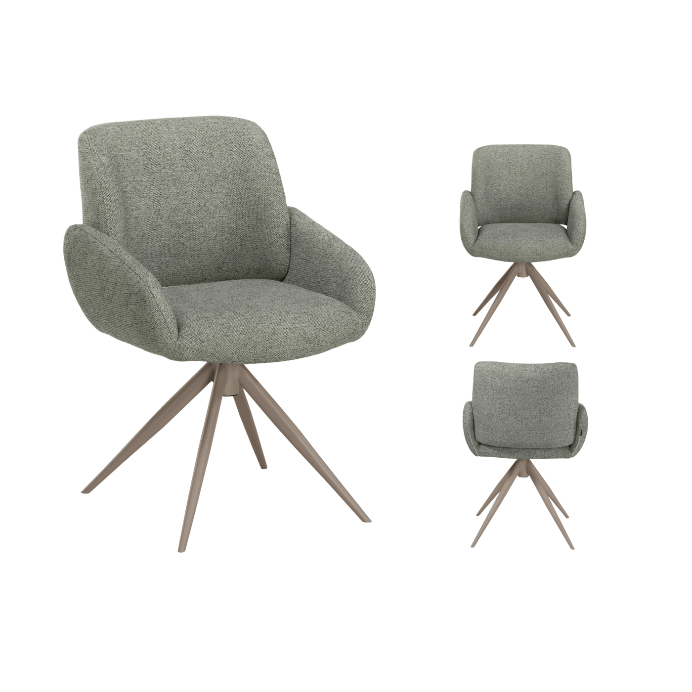 Chaise Aiden avec accoudoir pivotante (lot de 2) — Tissu