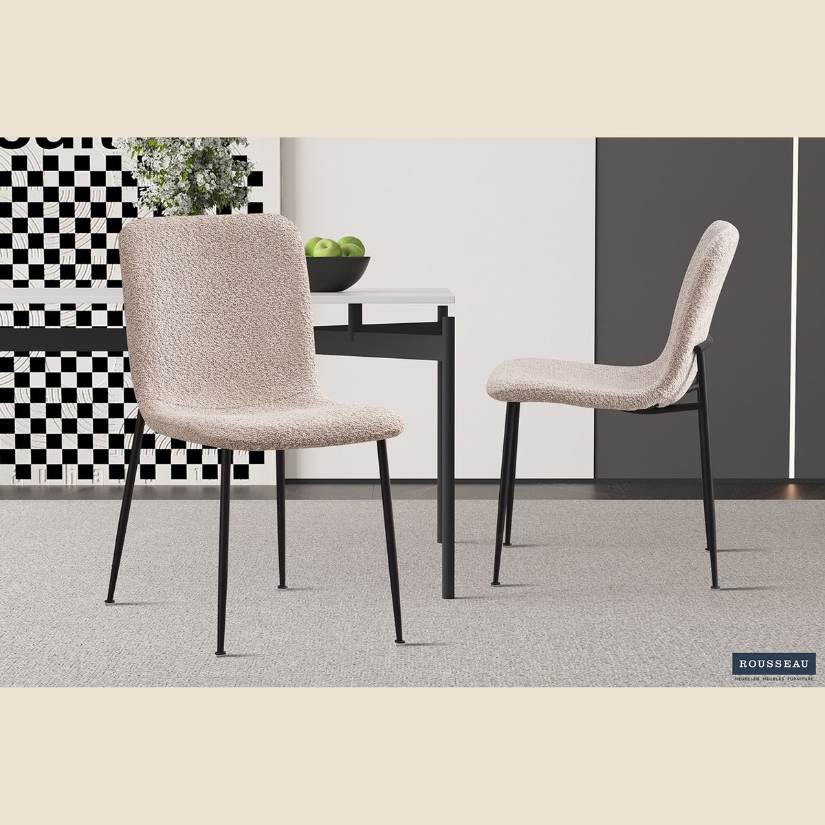 Chaise Alice — Bouclé ou velours côtelé