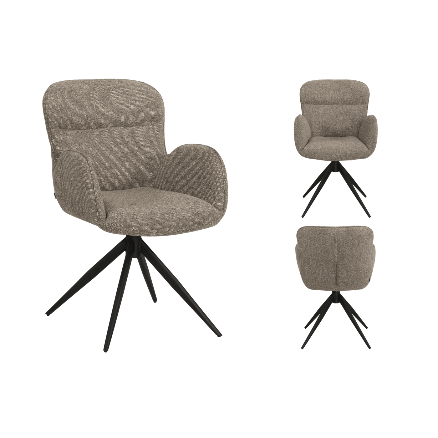 Chaise Argentina avec accoudoir (lot de 2) — Tissu