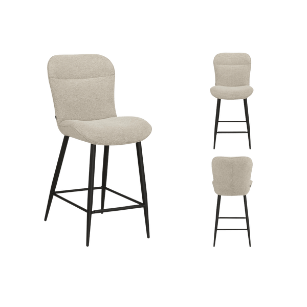 Chaise de bar Argentina 1 place (lot de 2) — Tissu