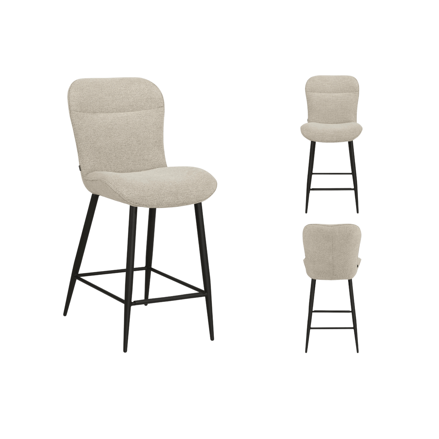 Chaise de bar Argentina 1 place (lot de 2) — Tissu