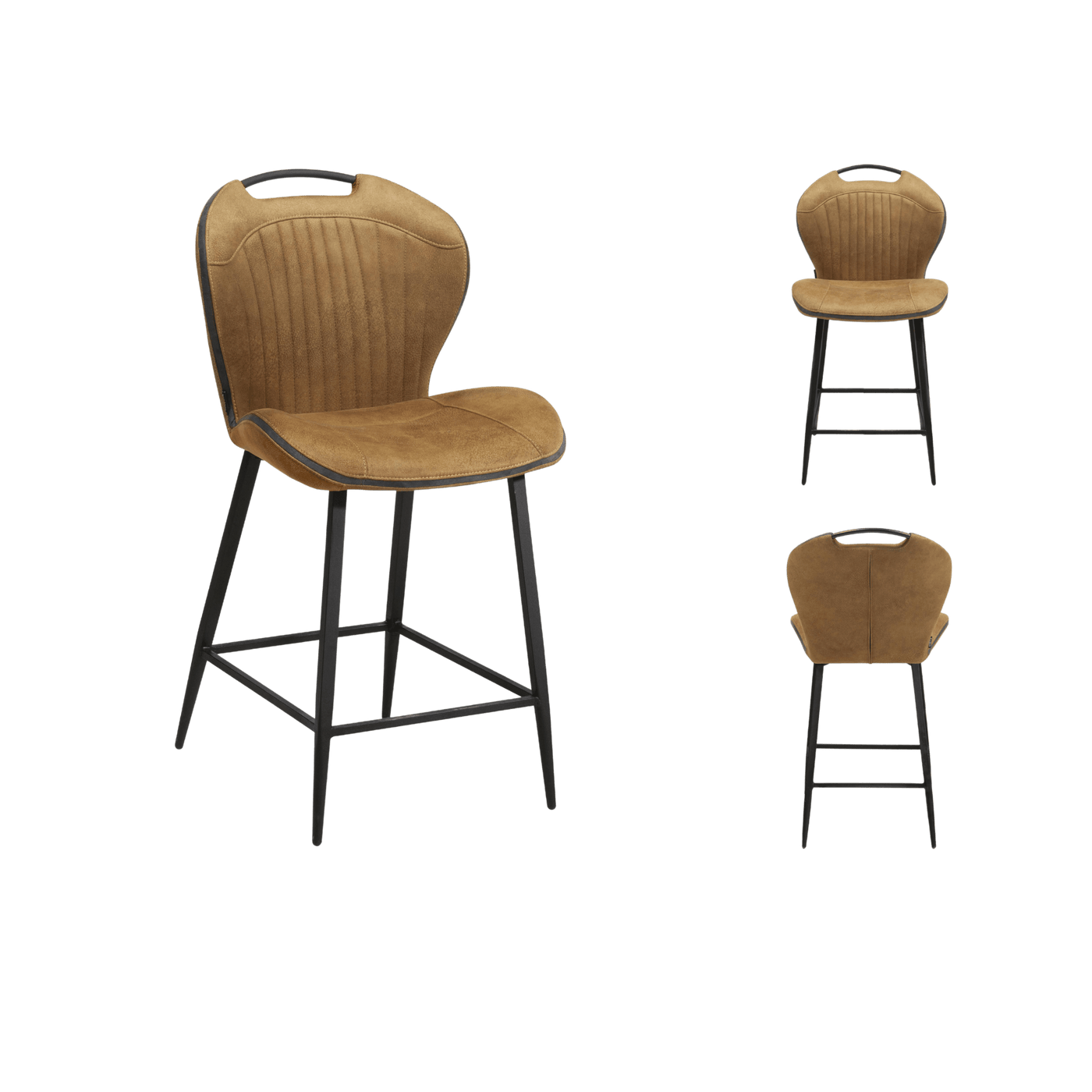 Chaise de bar Travis 1 place (lot de 2) — Microfibre