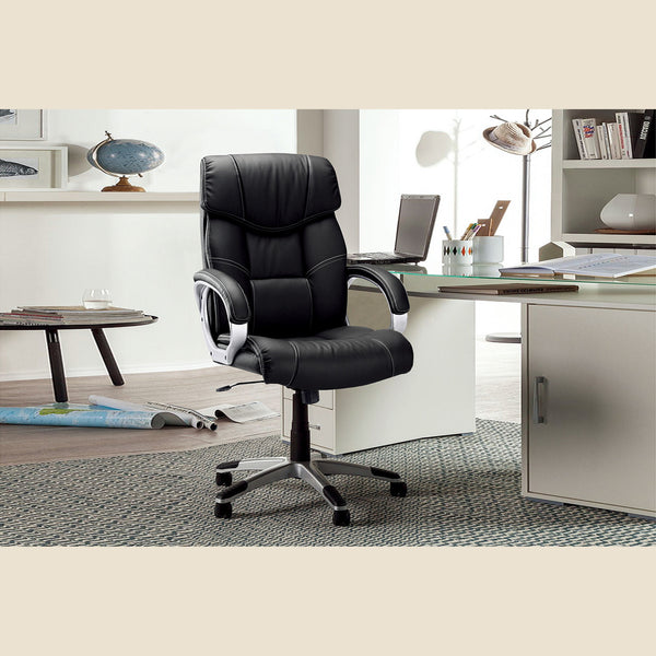 Chaise de bureau Dali — Simili cuir noir