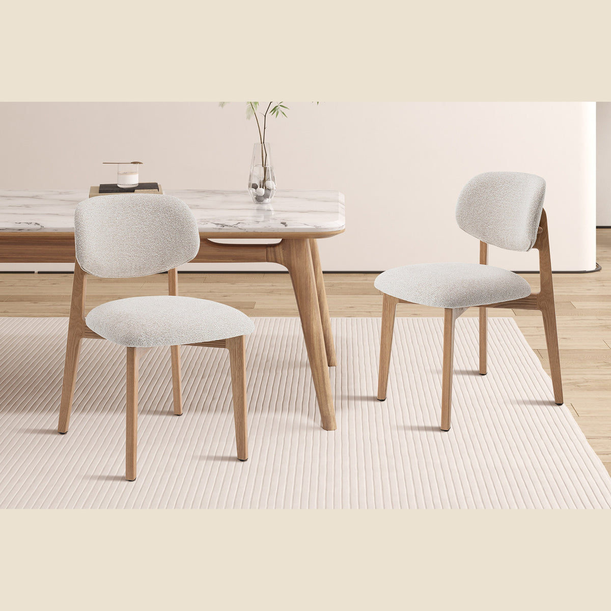 Chaise Carmen — Chêne massif et tissu