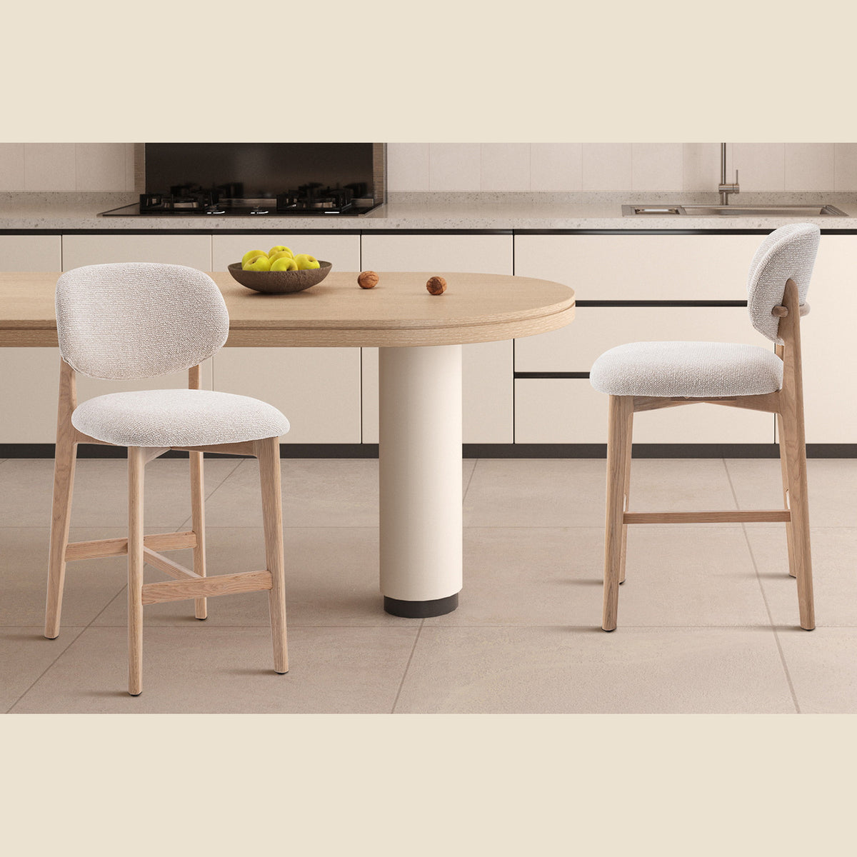 Chaise de comptoir Carmen — Chêne massif