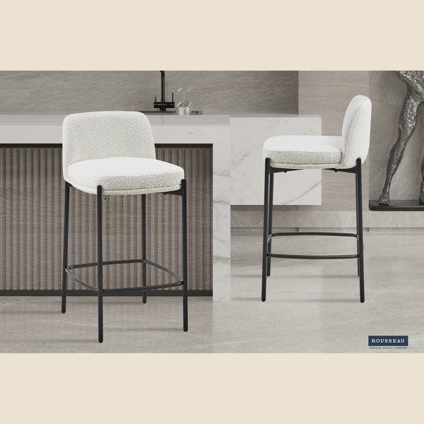Chaise de comptoir Ella — Blanc