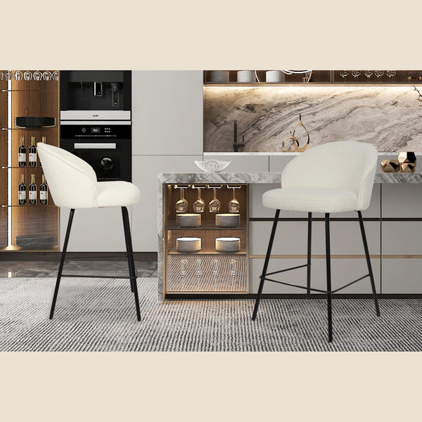 Chaise de comptoir June — Bouclé