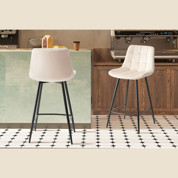 Chaise de comptoir Juta — Velours