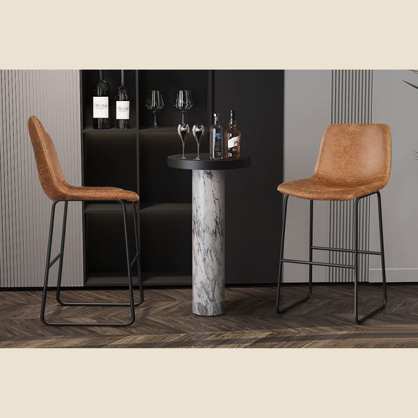 Chaise de comptoir Mancia — PU cognac