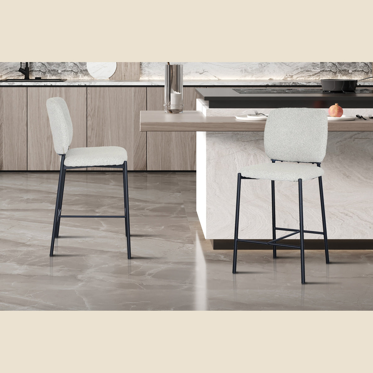 Chaise de comptoir Sophia — Tissu