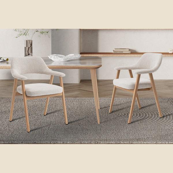 Chaise Coralie — Chêne massif et tissu