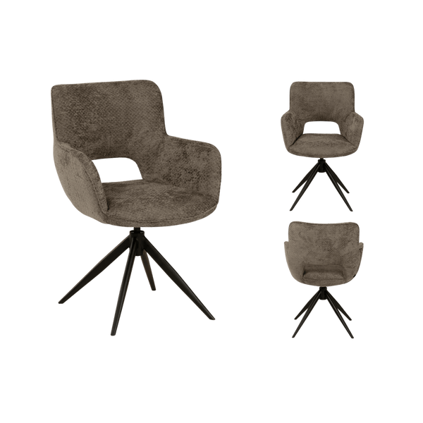 Chaise Darwin avec accoudoirs pivotante (lot de 2) — Tissu