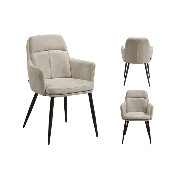 Chaise Donna avec accoudoirs (lot de 2) — Microfibre