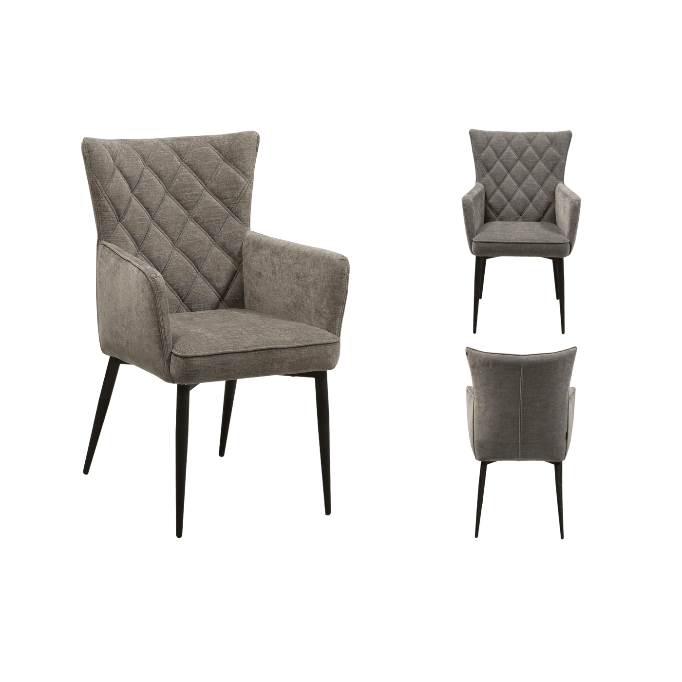 Chaise Fleur avec accoudoir (lot de 2) — Tissu