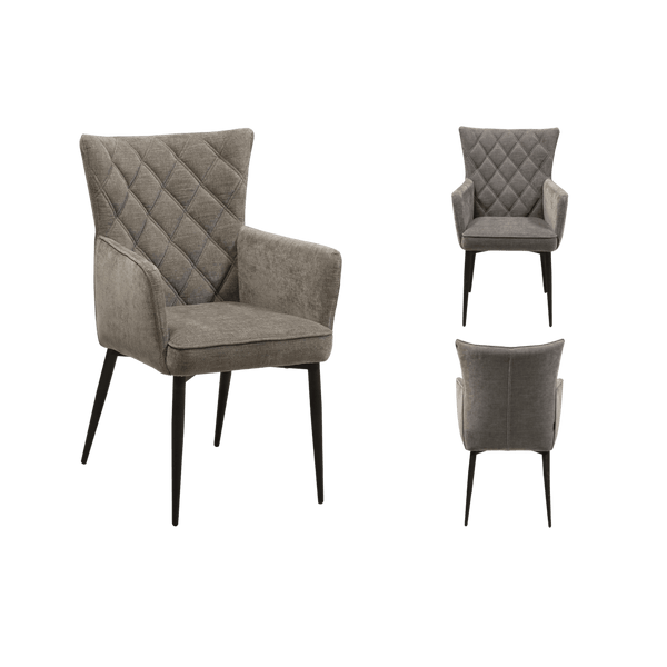Chaise Fleur avec accoudoir (lot de 2) — Tissu