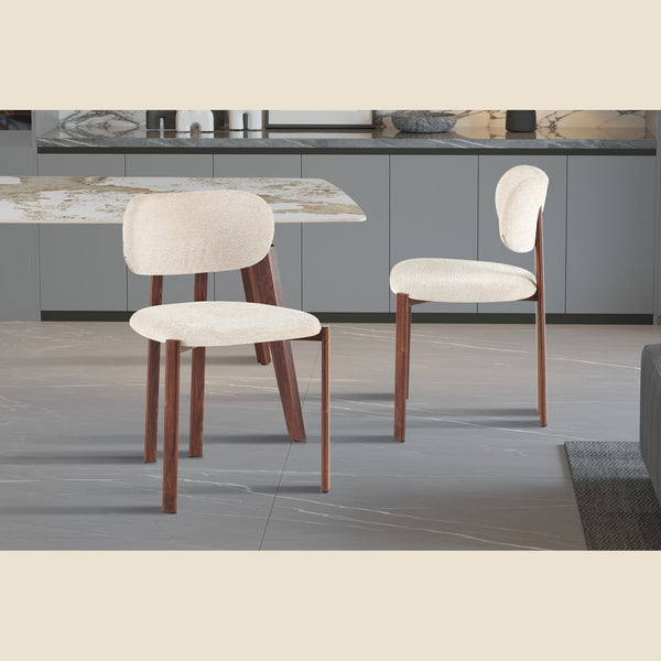 Chaise Jade — Noyer et tissu