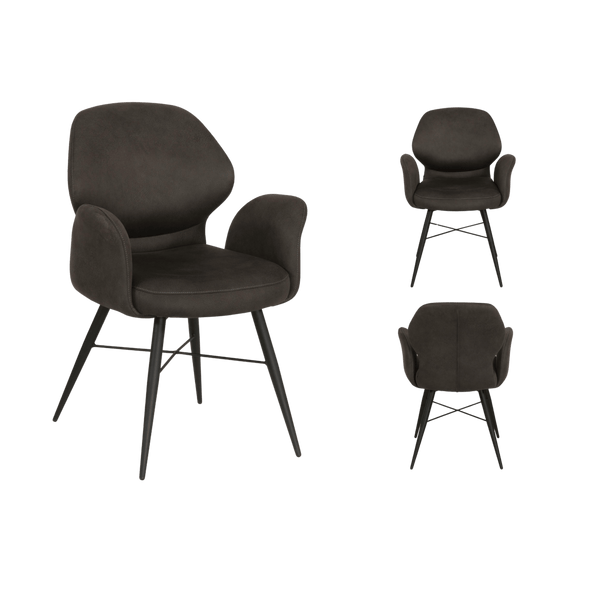 Chaise Jamaica avec accoudoirs (lot de 2) — Microfibre