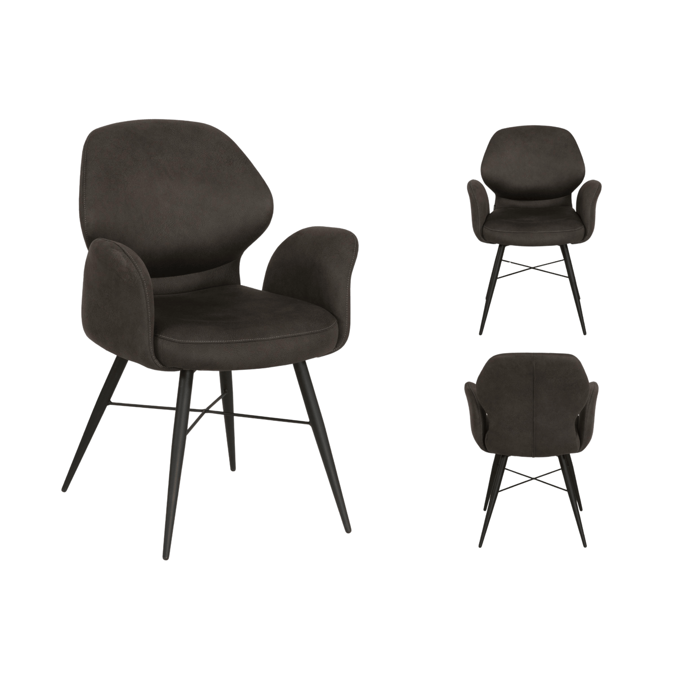 Chaise Jamaica avec accoudoirs (lot de 2) — Microfibre