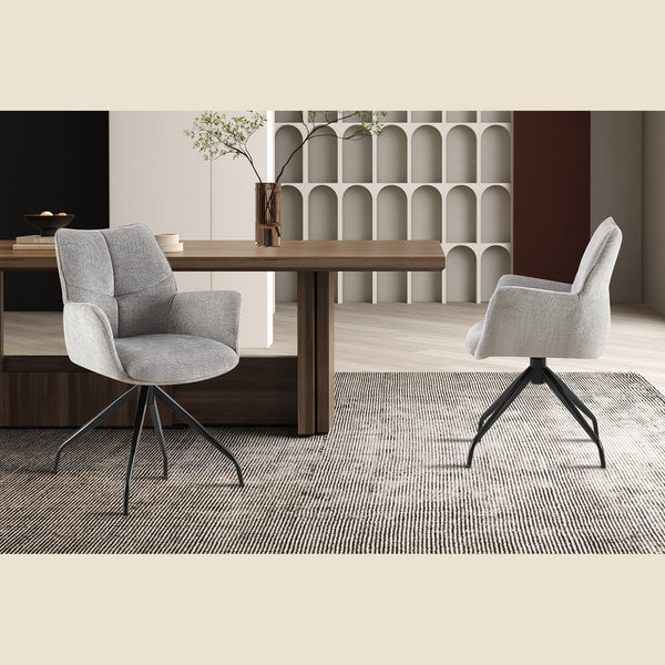 Chaise Lamor — Pivotante, tissu gris