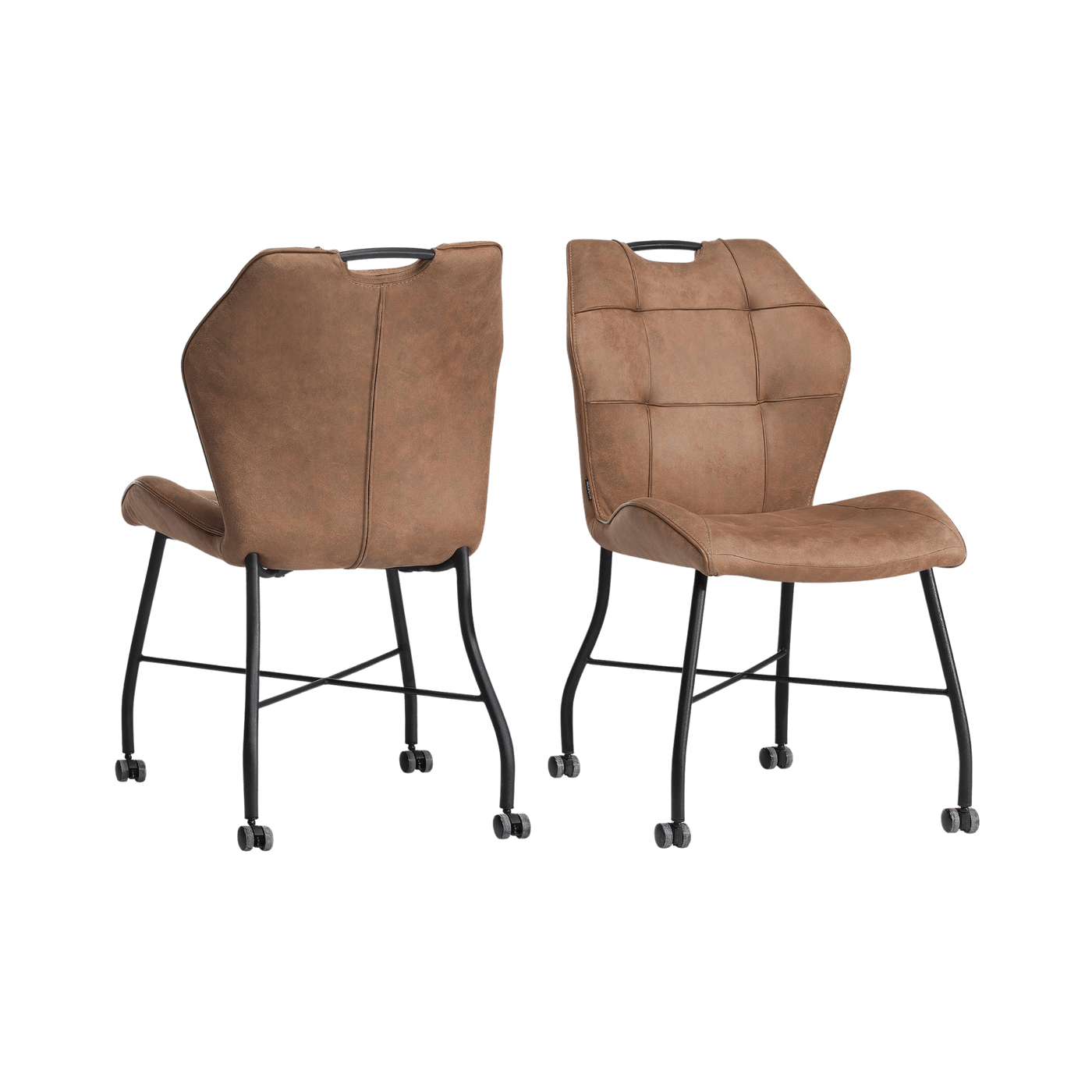 Chaise Lee à roulettes (lot de 2) — Microfibre