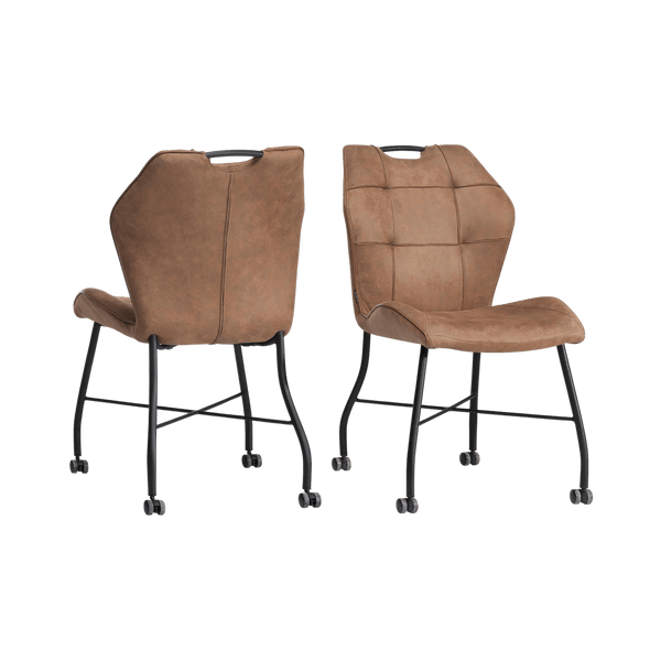 Chaise Lee à roulettes (lot de 2) — Microfibre