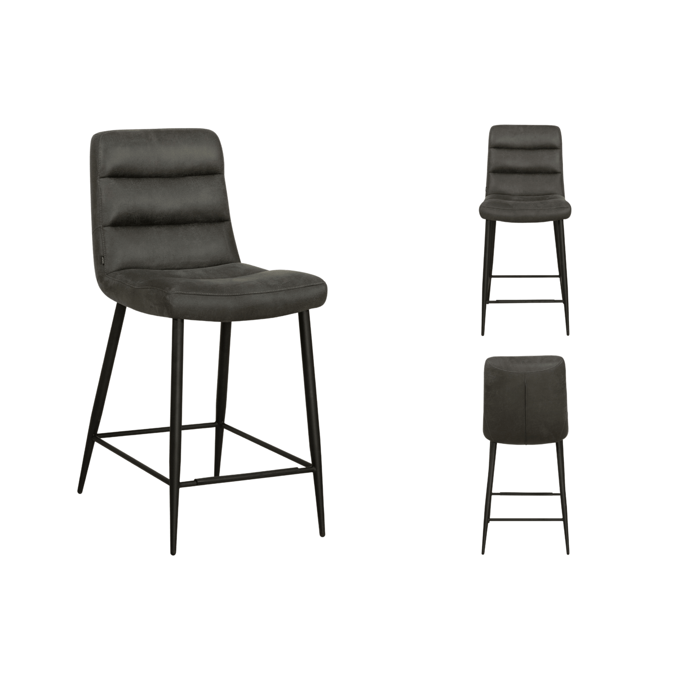 Chaise de bar Lena 1 place (lot de 2) — Microfibre