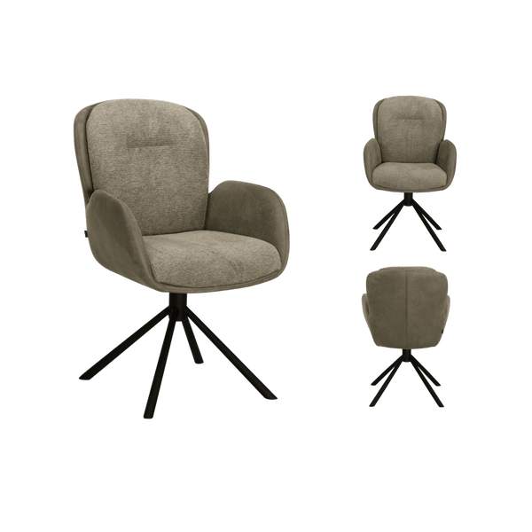 Chaise Longford avec accoudoir pivotante (lot de 2) — Tissu
