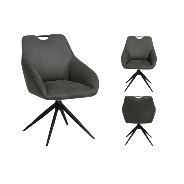 Chaise Luka avec accoudoir (lot de 2) — Microfibre
