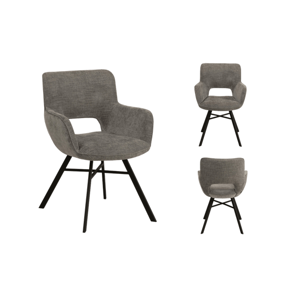 Chaise Mercury avec accoudoir (lot de 2) — Tissu tissé