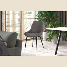 Chaise Mirano — Simili cuir gris clair