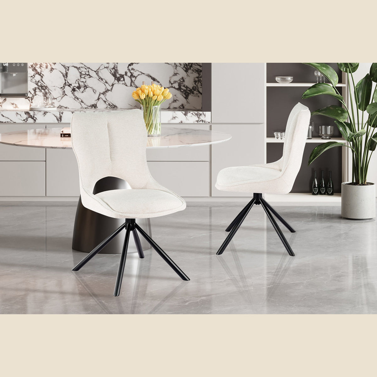 Chaise Mori — Tissu, pivotante