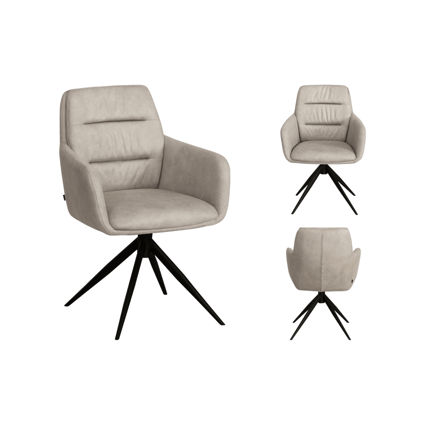 Chaise Paco avec accoudoir — Lot de 2 · Microfibre