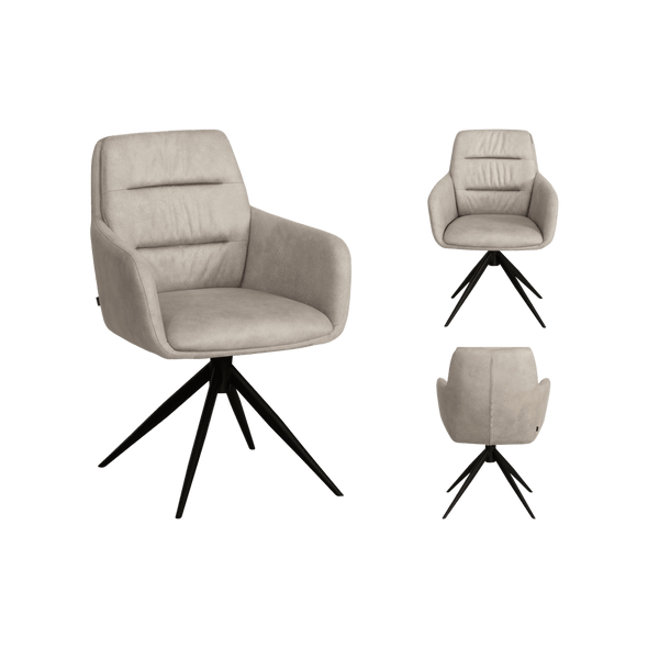 Chaise Paco avec accoudoir — Lot de 2 · Microfibre