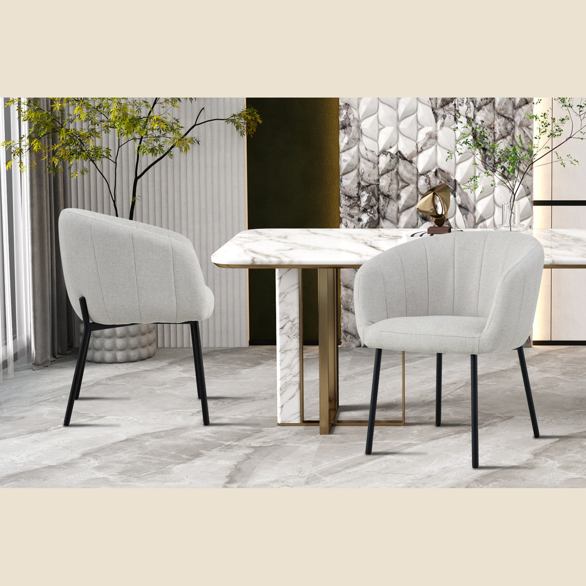 Chaise Sevilla — Tissu, bouclé ou corduroy
