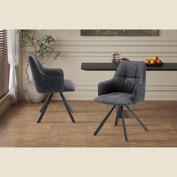 Chaise Solenne — Pivotante, tissu bicolore