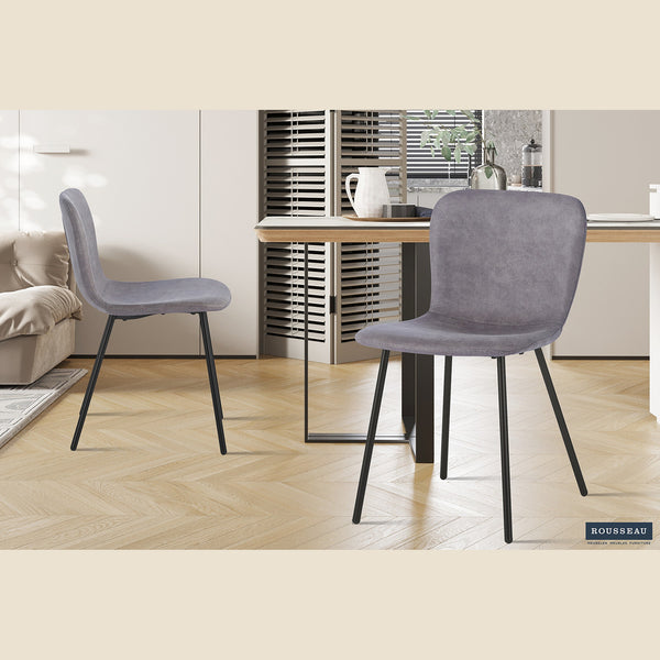 Chaise Susan — PU, taupe ou gris foncé
