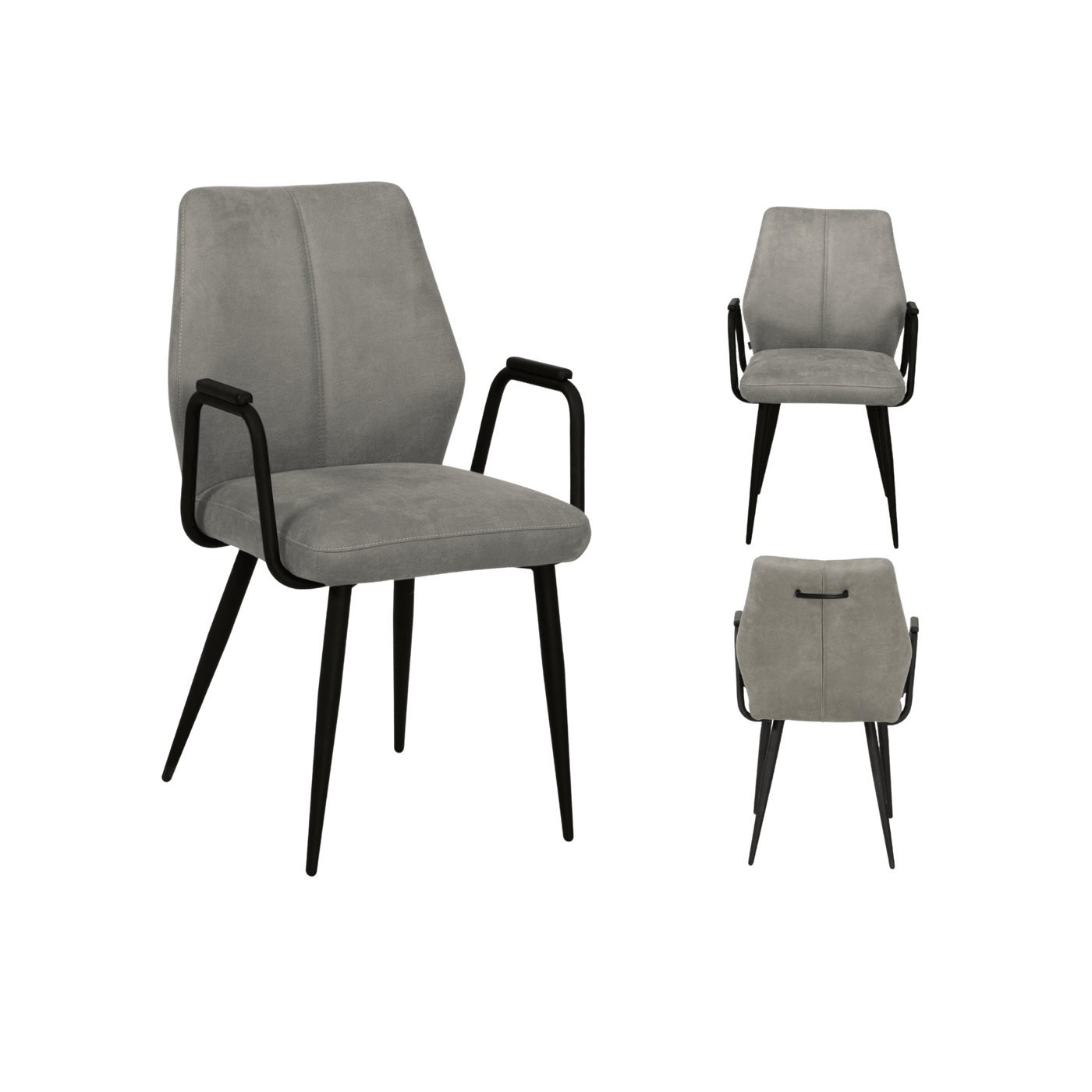 Chaise Turner accoudoirs métal (lot de 2) — Microfibre