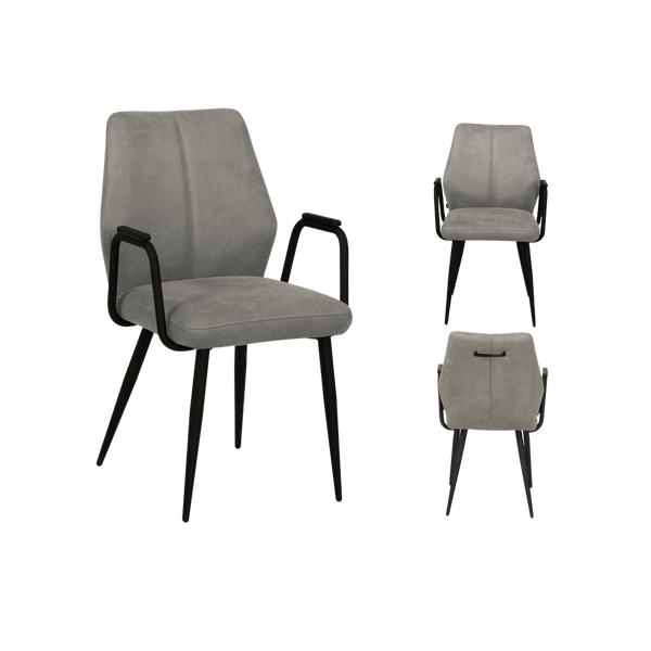 Chaise Turner accoudoirs métal (lot de 2) — Microfibre