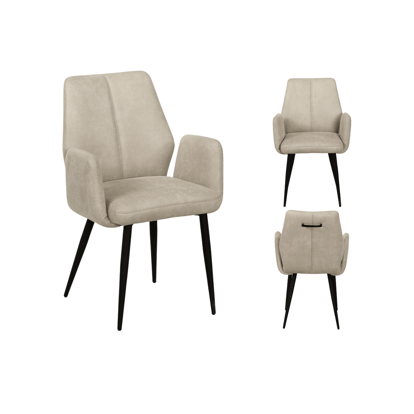 Fauteuil de table Turner accoudoirs enveloppants (lot de 2) — Microfibre