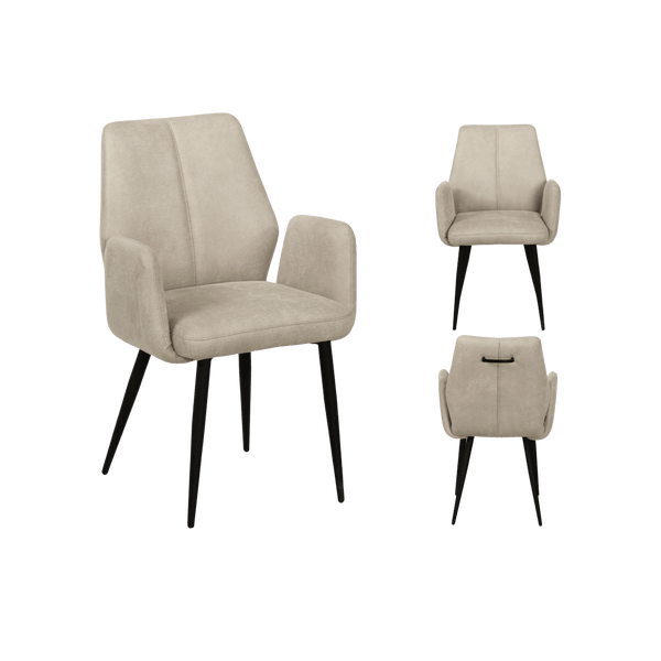 Fauteuil de table Turner accoudoirs enveloppants (lot de 2) — Microfibre