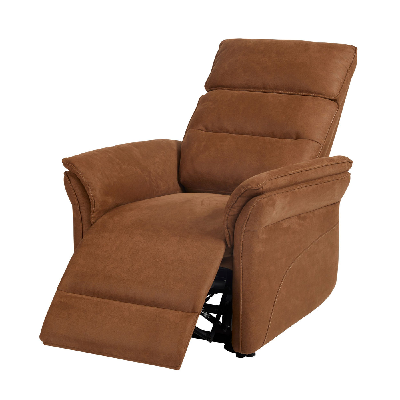 Fauteuil relax Mandelieu en tissu cognac, vue d'ensemble