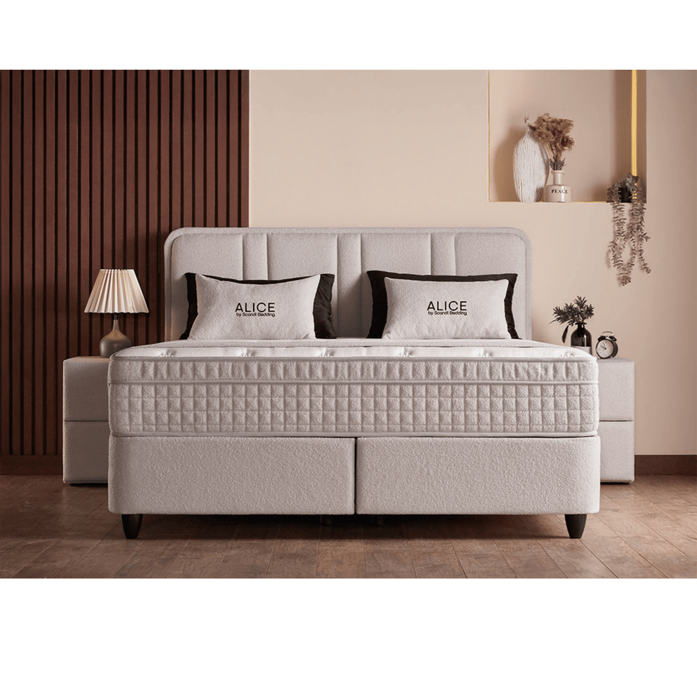 Lit Alice — Boxspring velours à coffres