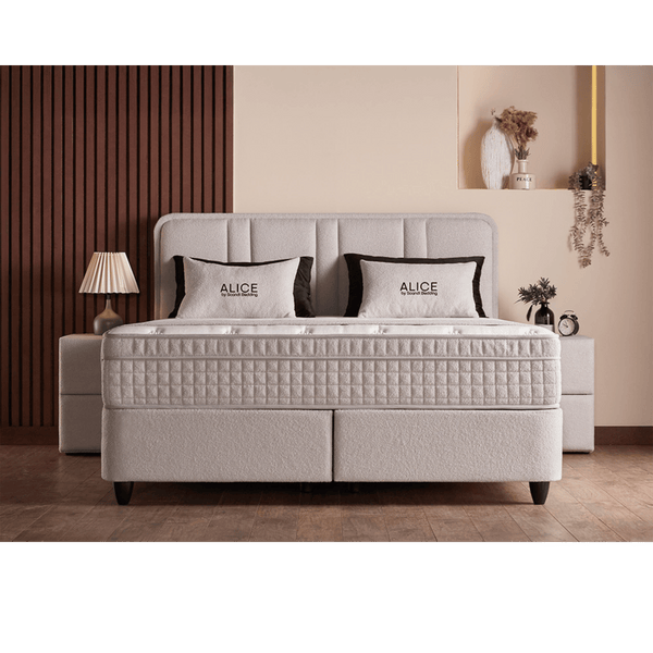 Lit Alice — Boxspring velours à coffres