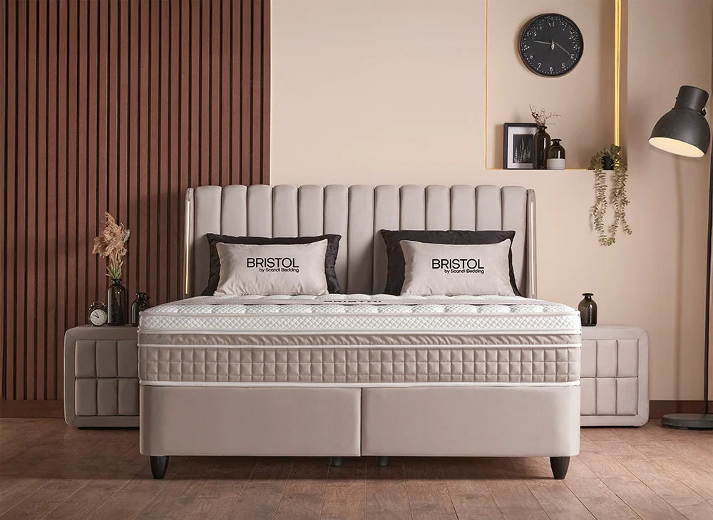 Lit Bristol — Boxspring à coffres de rangement