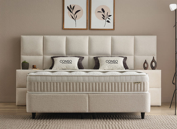 Lit Conso — Boxspring à coffres de rangement