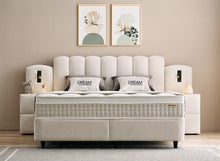 Lit Dream — Boxspring bouclé à coffres de rangement